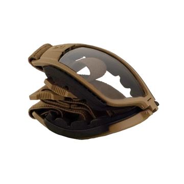 Wiley X Goggles, Grey/Clear Glas, Tan Frame set foldet