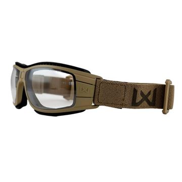 Wiley X Goggles, Grey/Clear Glas, Tan Frame set med klart glas fra siden