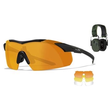 Wiley X Vapor Comm Shooting Range Kit med Briller og Høreværn set tæt på