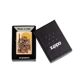 Zippo Lighter med Cowboy Skull Design set med æske