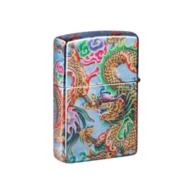 Zippo Lighter Dragon Design set i vinkel