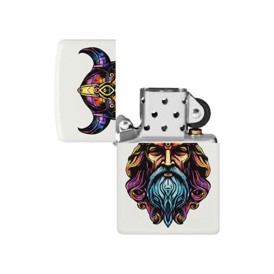 Zippo Lighter i Farvet Viking Design set uden flamme