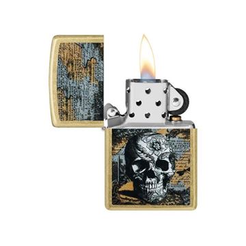 Zippo Lighter Floral Skull set med flamme