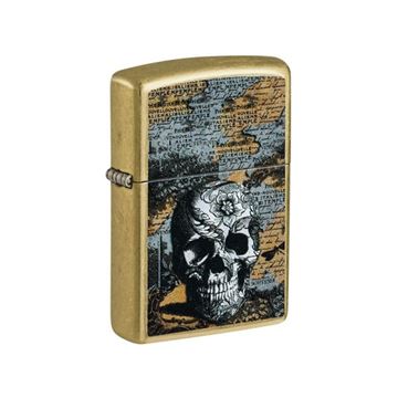 Zippo Lighter Floral Skull set i vinkel