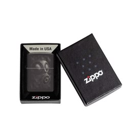 Zippo Lighter med gasmaske design set i gaveæske