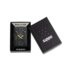 Zippo Lighter med Golden Horns Design set med æske