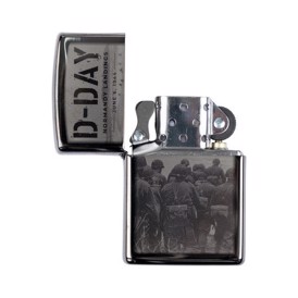Zippo Lighter med motiv af D-Day Normandy Landings set åben