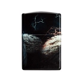 Zippo Lighter med Viking Face Design set fra bagside