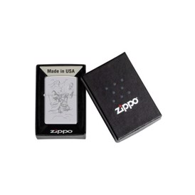 Zippo Lighter Med Viking i Højglans Krom set i æske