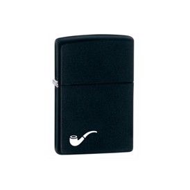 Pipe Zippo lighter i mat sort og pibe ikon